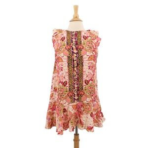 Free People Tunic Dress womens Small "Summer In‎ Tulum" linen Blend